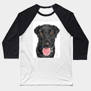 Smiling Happy Black Labrador Retriever Baseball T-Shirt